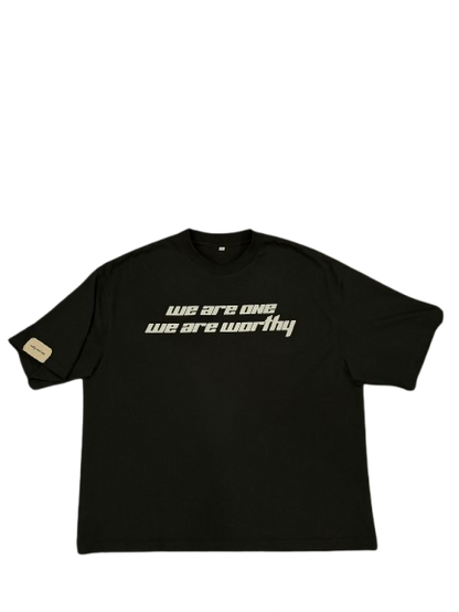 classic boxy cropped tee - we are one. we are worthy.