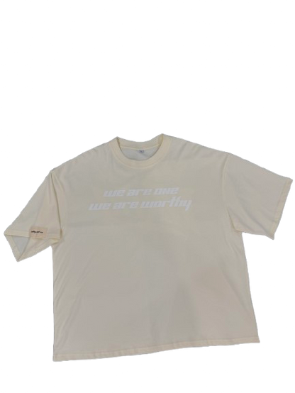 classic boxy cropped tee - we are one. we are worthy.