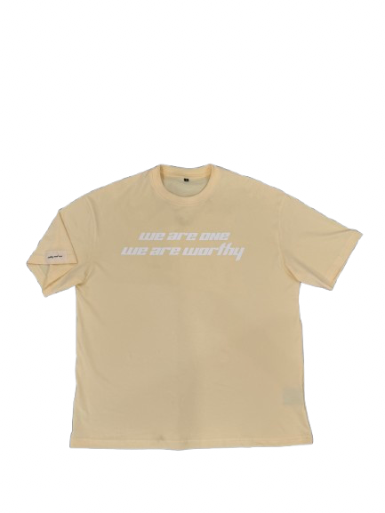 loose oversized tee - we are one. we are worthy.